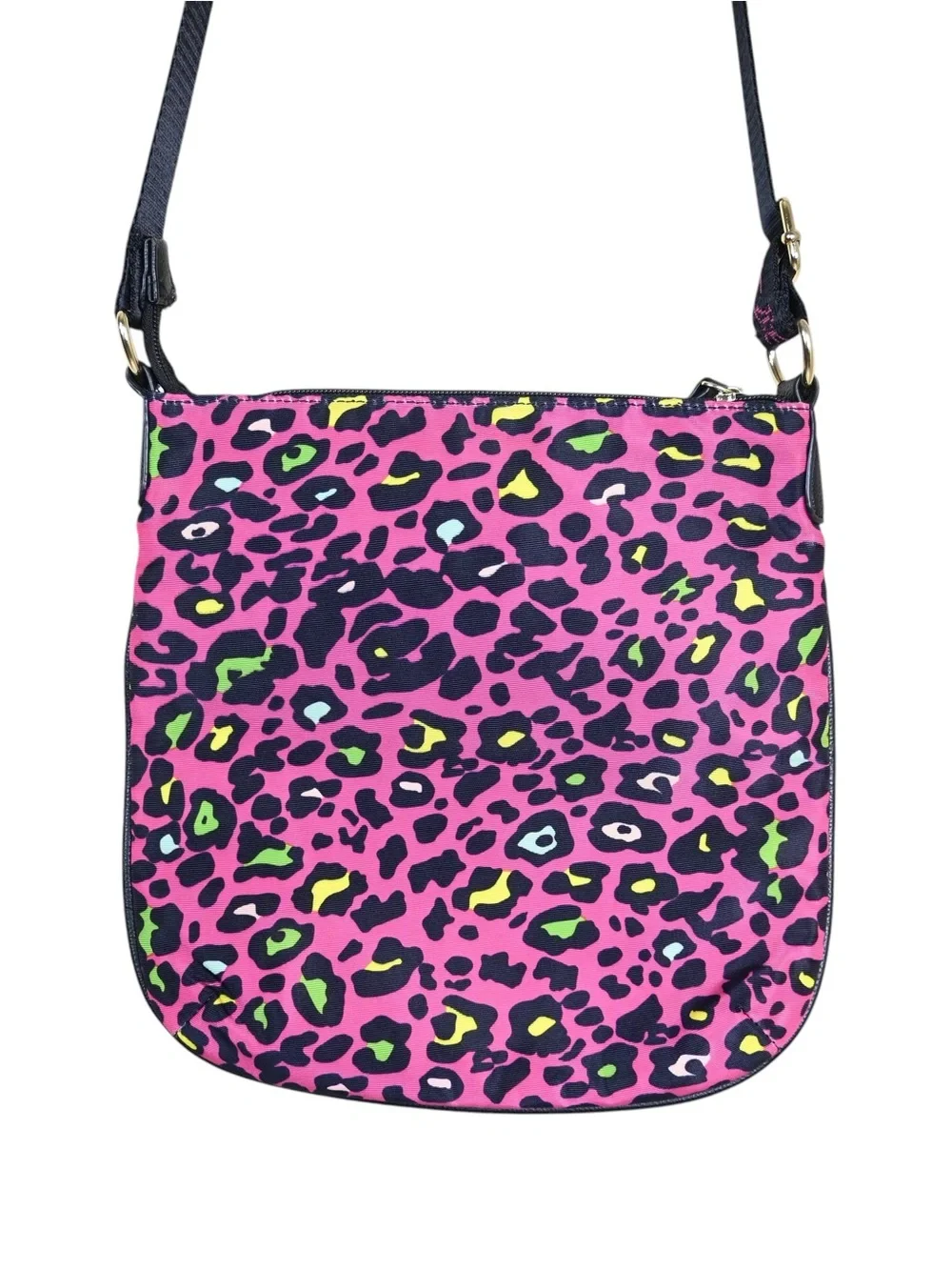 Luv Betsey by Betsey Johnson Animal Print Hot Pink Black Crossbody